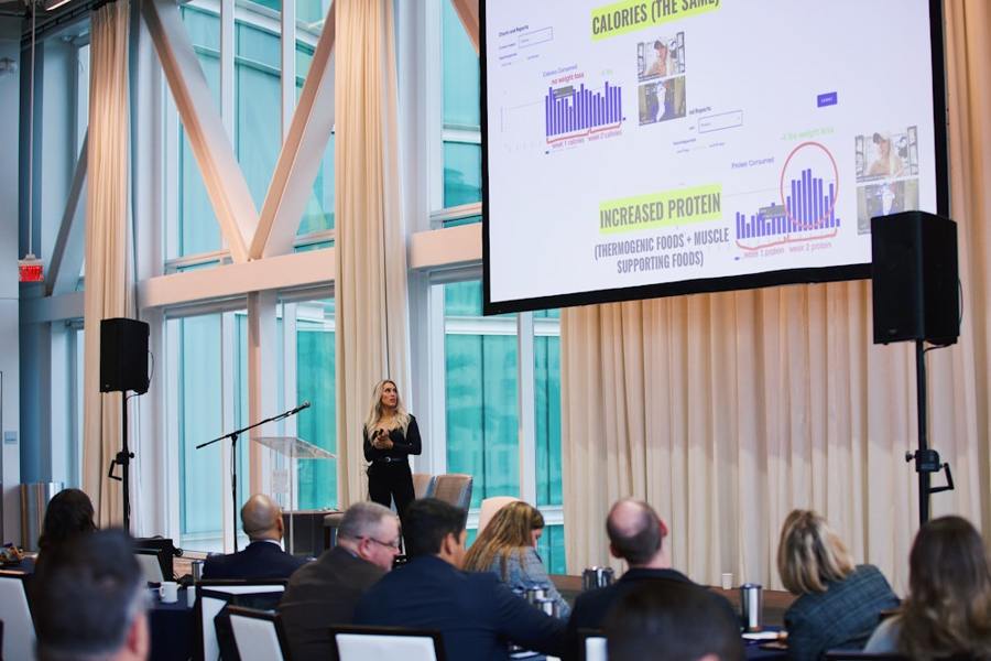 Molly on stage at the Morgan Stanley keynote