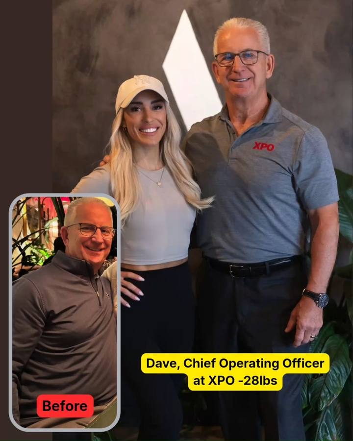 Dave, before and after, with Molly
